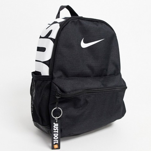 nike black just do it logo mini backpack